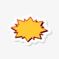 Sticker Comic yellow burst. Pop art retro Illustrator Royalty Free Stock Photo