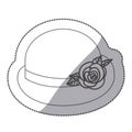 sticker contour bowler hat with roses retro design Royalty Free Stock Photo