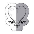 Sticker contour of hands holding a big heart with glow Royalty Free Stock Photo