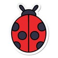 sticker of a cute cartoon lady bug Royalty Free Stock Photo