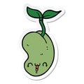 sticker of a cute cartoon seed sprouting Royalty Free Stock Photo