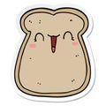 sticker of a cute cartoon slice of toast