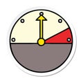 sticker of a cute cartoon speedometer