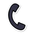 sticker of a cute cartoon telephone handset Royalty Free Stock Photo