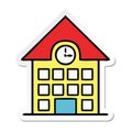 sticker of a cute cartoon town house Royalty Free Stock Photo