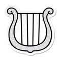 sticker of a cute cartoon traditional harp