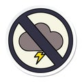 sticker of a cute cartoon weather warning sign Royalty Free Stock Photo