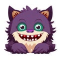 Cute furry monster smiling sticker Royalty Free Stock Photo