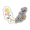 sticker decorative half arch with flowerbud Royalty Free Stock Photo