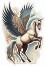 Pegasus on a white background. AI Generated Royalty Free Stock Photo