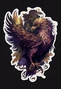 Mystic raven sticker. AI Generated