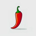 Sticker design with an chilli pepper on white background Royalty Free Stock Photo