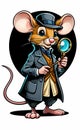 A sticker design of a colorful cute mouse as a secret agent - AI generated image Royalty Free Stock Photo