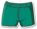 Sticker design with green shorts isolated Royalty Free Stock Photo