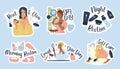 Sticker design set with woman skincare element