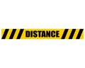 Sticker distance Warning sign. Keep your distance in line. Stickers for shops and public places. Coronavirus isolation mode.