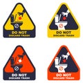 the sticker does not throw the trash into the toilet. set of warning signs for the toilet. Royalty Free Stock Photo