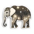 Sticker elephant. The Christmas star as a symbol of the birth of the savior