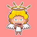 Sticker emoji emoticon, emotion swear, angry, lightning, vector isolated illustration character sweet divine entity