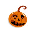 Sticker evil halloween funny pumpkin isolated vector