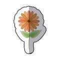 sticker faded sunflower floral icon design