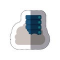 Sticker with file cabinet into the cloud Royalty Free Stock Photo