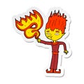 sticker of a fire spirit cartoon