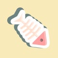 Sticker Fish Bone. suitable for seafood symbol. simple design editable. design template vector. simple illustration Royalty Free Stock Photo