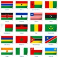 Set of twenty flags in sticker style. Africa two of three.