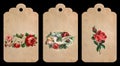 Sticker floral design Vintage paper tags scrapbooking crafting junk journal