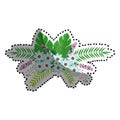 Sticker flowers bunch floral design with leaves