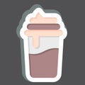 Sticker Frappe. related to Coffee symbol. simple design editable. simple illustration