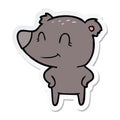 sticker of a friendly bear with hands on hips