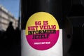 Sticker 5G Is Not Safe At Amsterdam The Netherlands 20-9-2020 Royalty Free Stock Photo