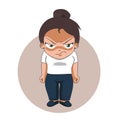 Sticker angry girl.