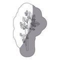 sticker gray color small leafy tree forest icon