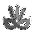 Sticker gray silhouette festive carnival mask icon design