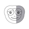 sticker of grayscale contour with face of frog with big eyes