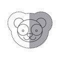 sticker of grayscale contour with face of panda