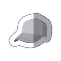 sticker grayscale silhouette with baseball cap