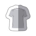 sticker grayscale silhouette with male t-shirt