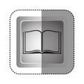 sticker grayscale square frame with opened book