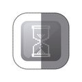 sticker grayscale square with hourglass icon