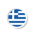 Sticker of greece flag in blue and white color illustration