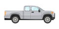 Sticker of grey pickup passengers car on white background Royalty Free Stock Photo