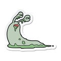 sticker of a gross cartoon slug