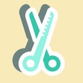 Sticker Hair Scissor - Simple illustration, Editable stroke Royalty Free Stock Photo