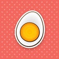 Sticker half boiled egg Royalty Free Stock Photo