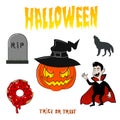 Sticker for Halloween on a background