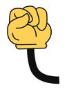 Sticker hand with clenched fist anger expression